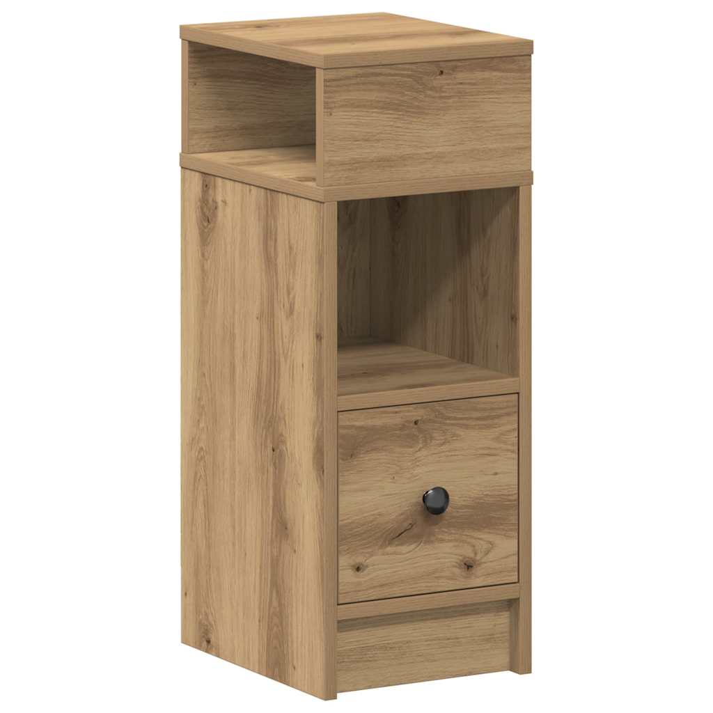 Nachtkastje met lade 25x31x66 cm artisanaal eikenkleurig is nu te koop bij PeponiXL, paradijselijk wonen!