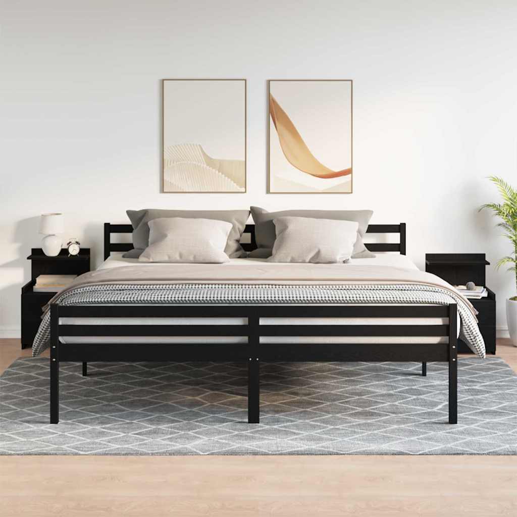 Nachtkastjes 2 st met 2 lades zwart 40x36,5x62 cm is nu te koop bij PeponiXL, paradijselijk wonen!