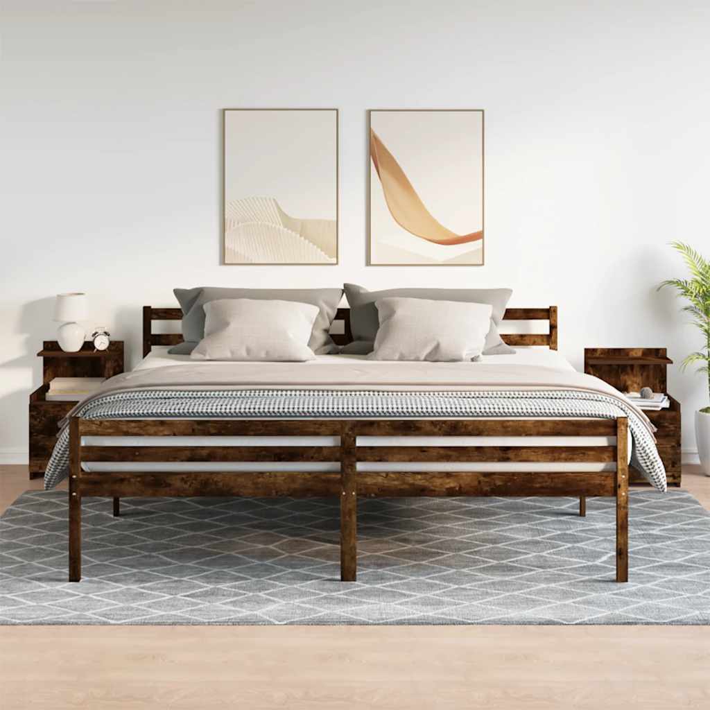 Nachtkastjes 2 st met 2 lades gerookt eikenkleurig 40x36,5x62 cm is nu te koop bij PeponiXL, paradijselijk wonen!