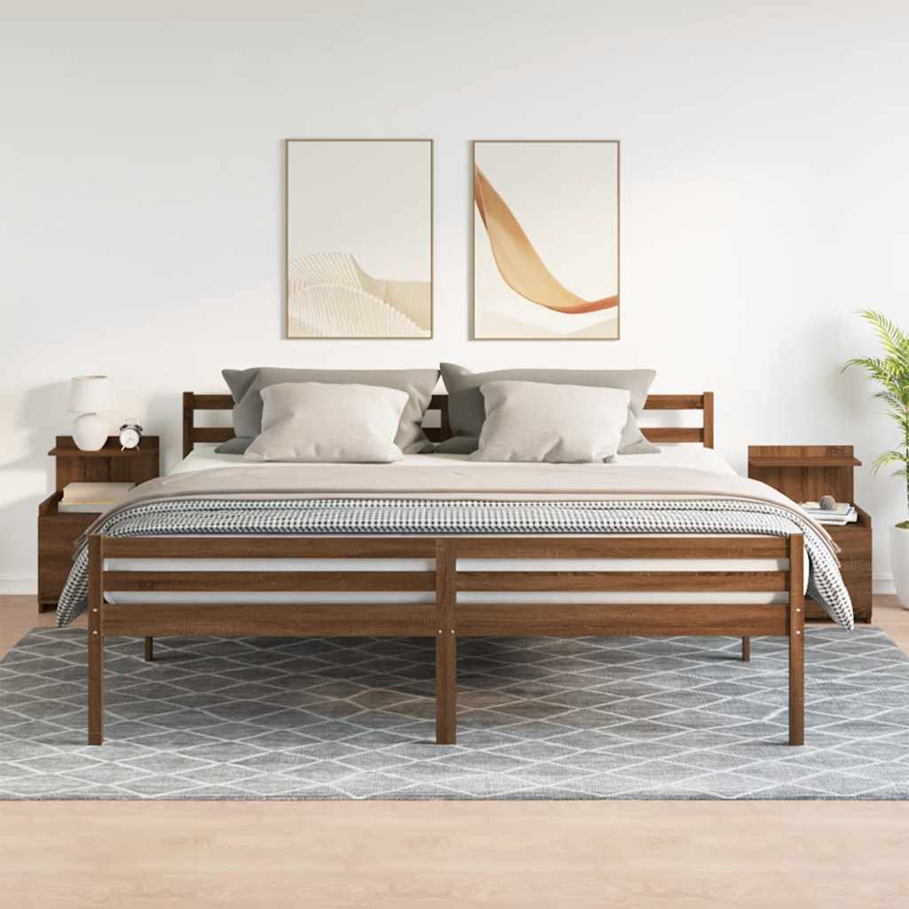 Nachtkastjes 2 st met 2 lades bruin eikenkleurig 40x36,5x62 cm is nu te koop bij PeponiXL, paradijselijk wonen!