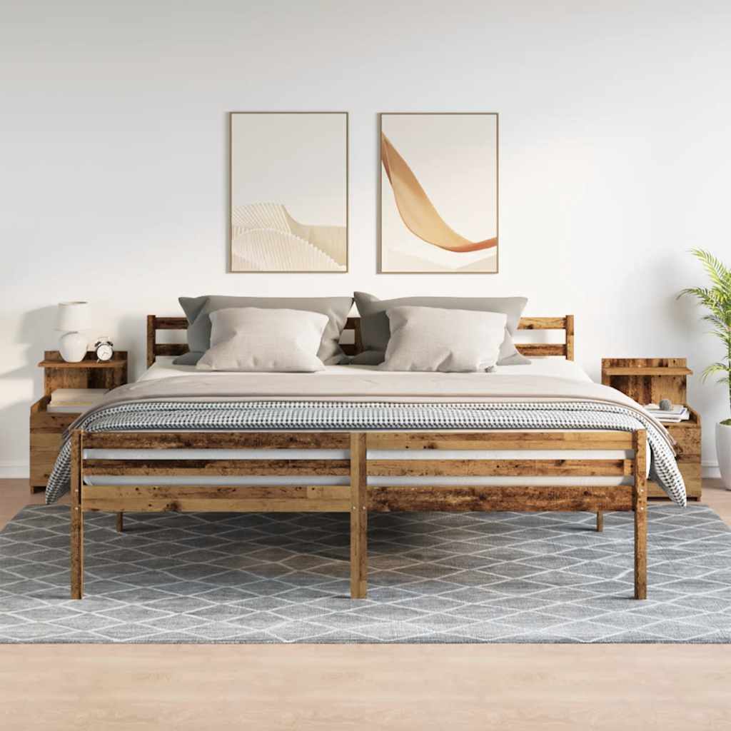 Nachtkastjes 2 st met 2 lades oud houtkleurig 40x36,5x62 cm is nu te koop bij PeponiXL, paradijselijk wonen!