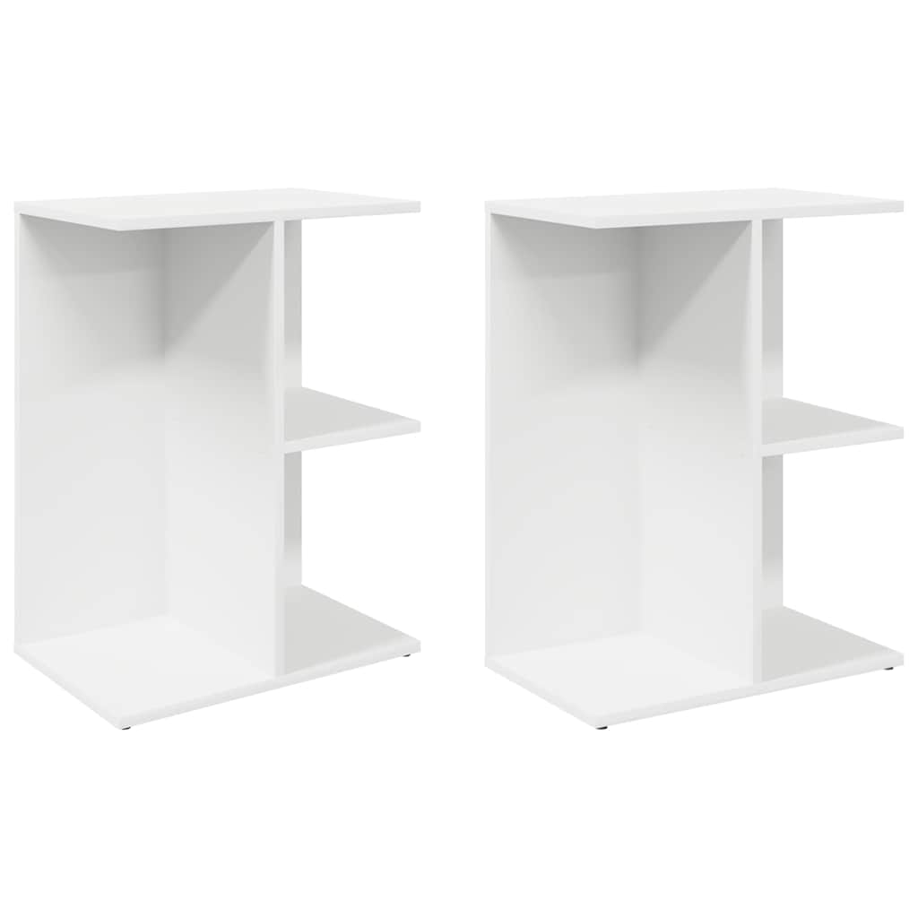 Nachtkastjes 2 st 46,5x29x61 cm bewerkt hout wit is nu te koop bij PeponiXL, paradijselijk wonen!