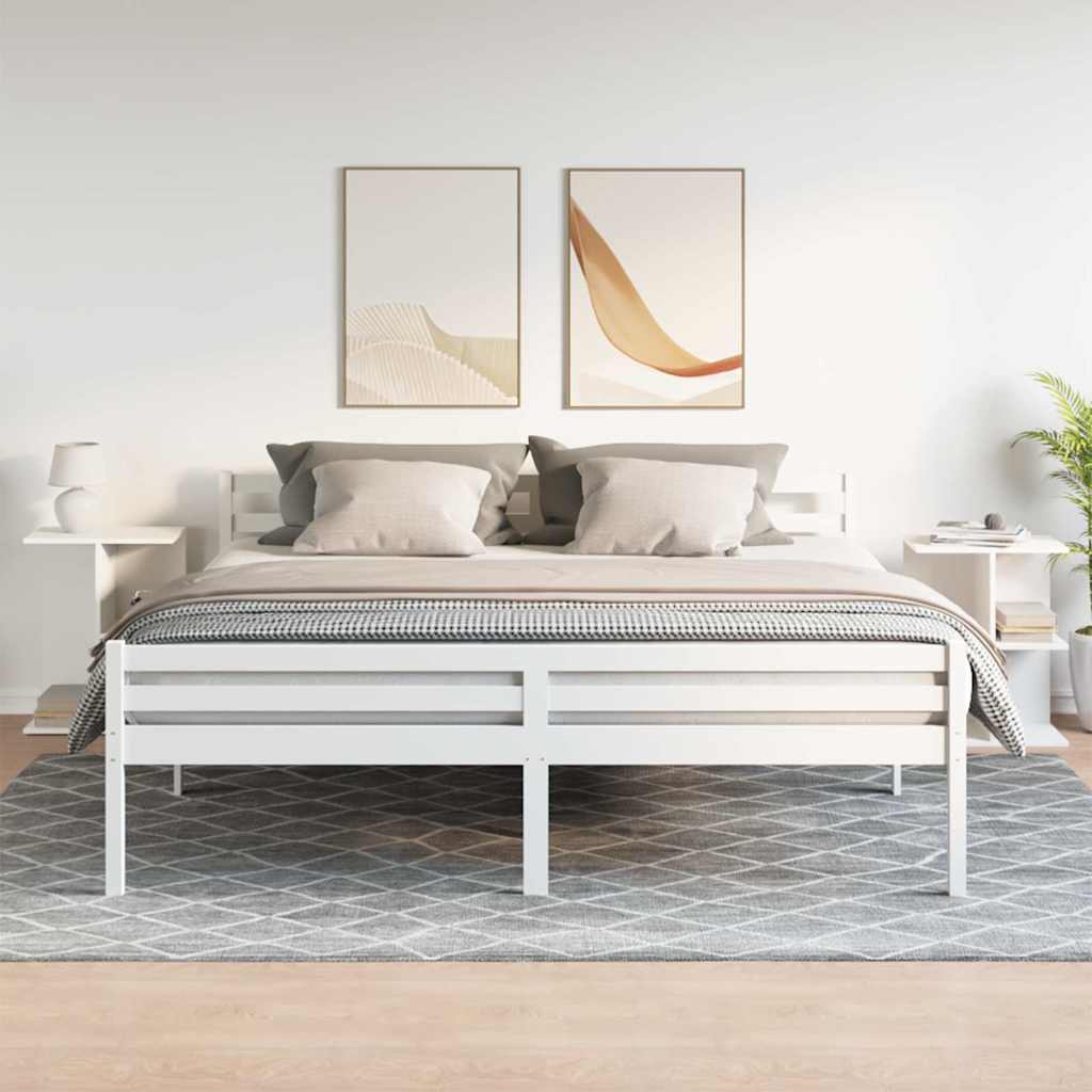 Nachtkastjes 2 st 46,5x29x61 cm bewerkt hout wit is nu te koop bij PeponiXL, paradijselijk wonen!