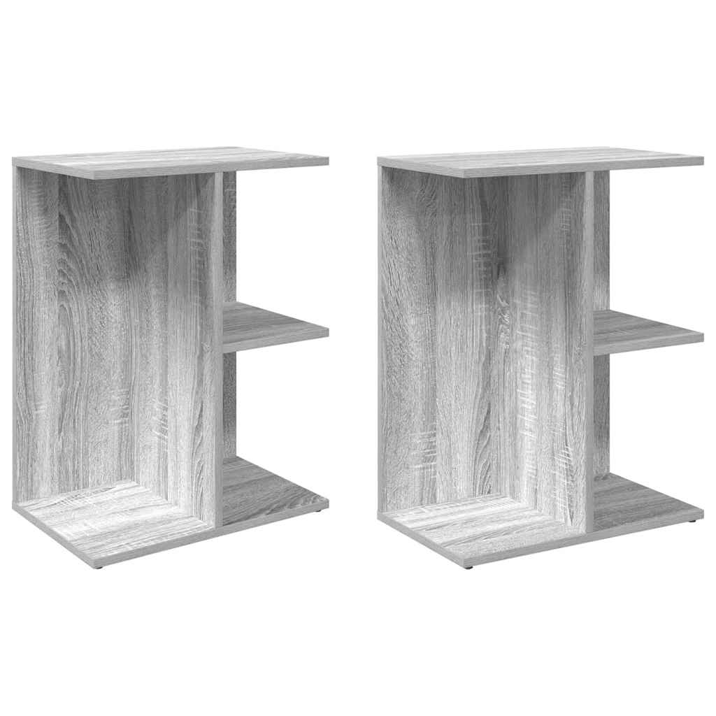Nachtkastjes 2 st 46,5x29x61 cm bewerkt hout grijs sonoma eiken is nu te koop bij PeponiXL, paradijselijk wonen!