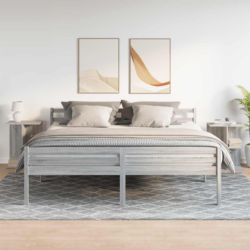 Nachtkastjes 2 st 46,5x29x61 cm bewerkt hout grijs sonoma eiken is nu te koop bij PeponiXL, paradijselijk wonen!