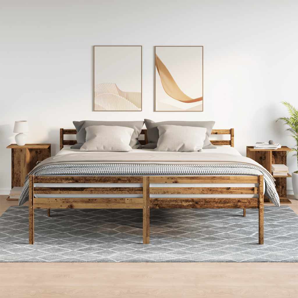 Nachtkastjes 2 st 46,5x29x61 cm bewerkt hout oud houtkleurig is nu te koop bij PeponiXL, paradijselijk wonen!