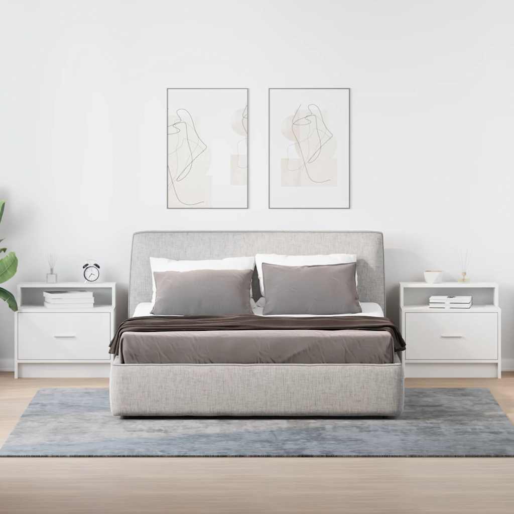 Nachtkastjes 2 st met lade 51x31x47 cm wit is nu te koop bij PeponiXL, paradijselijk wonen!