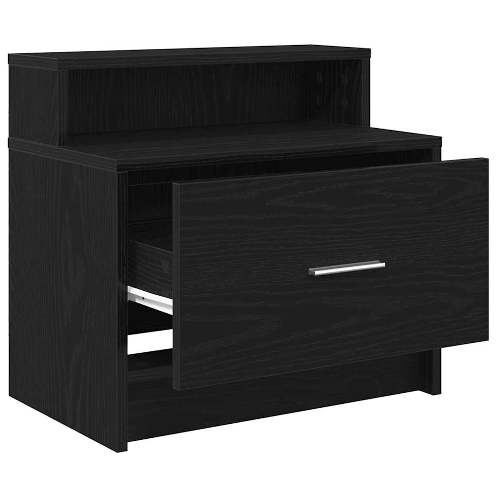 Nachtkastjes 2 st met lade 51x31x47 cm zwart eikenkleurig is nu te koop bij PeponiXL, paradijselijk wonen!