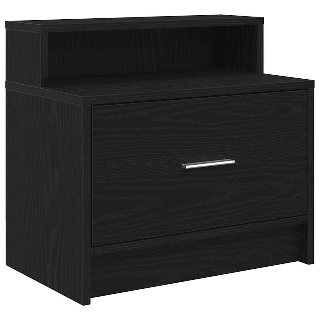 Nachtkastjes 2 st met lade 51x31x47 cm zwart eikenkleurig is nu te koop bij PeponiXL, paradijselijk wonen!