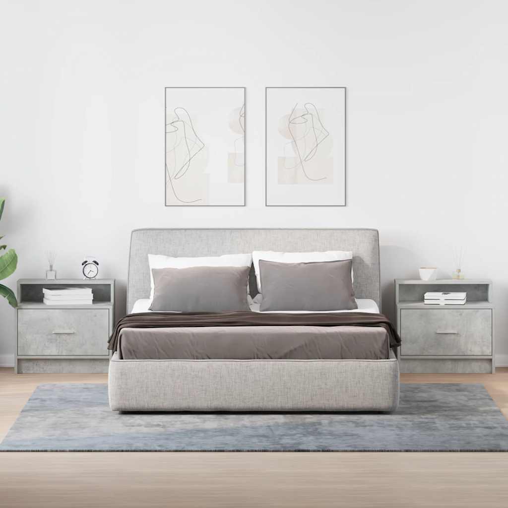 Nachtkastjes 2 st met lade 51x31x47 cm betongrijs is nu te koop bij PeponiXL, paradijselijk wonen!