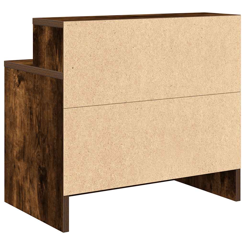 Nachtkastje met lade 51x31x47 cm gerookt eikenkleurig is nu te koop bij PeponiXL, paradijselijk wonen!