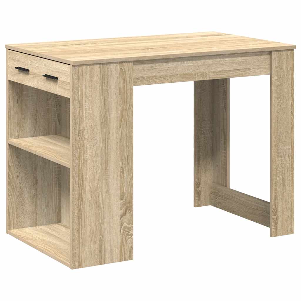 Bureau met lade&plank 102x62x77,5 cm bewerkt hout sonoma eiken is nu te koop bij PeponiXL, paradijselijk wonen!