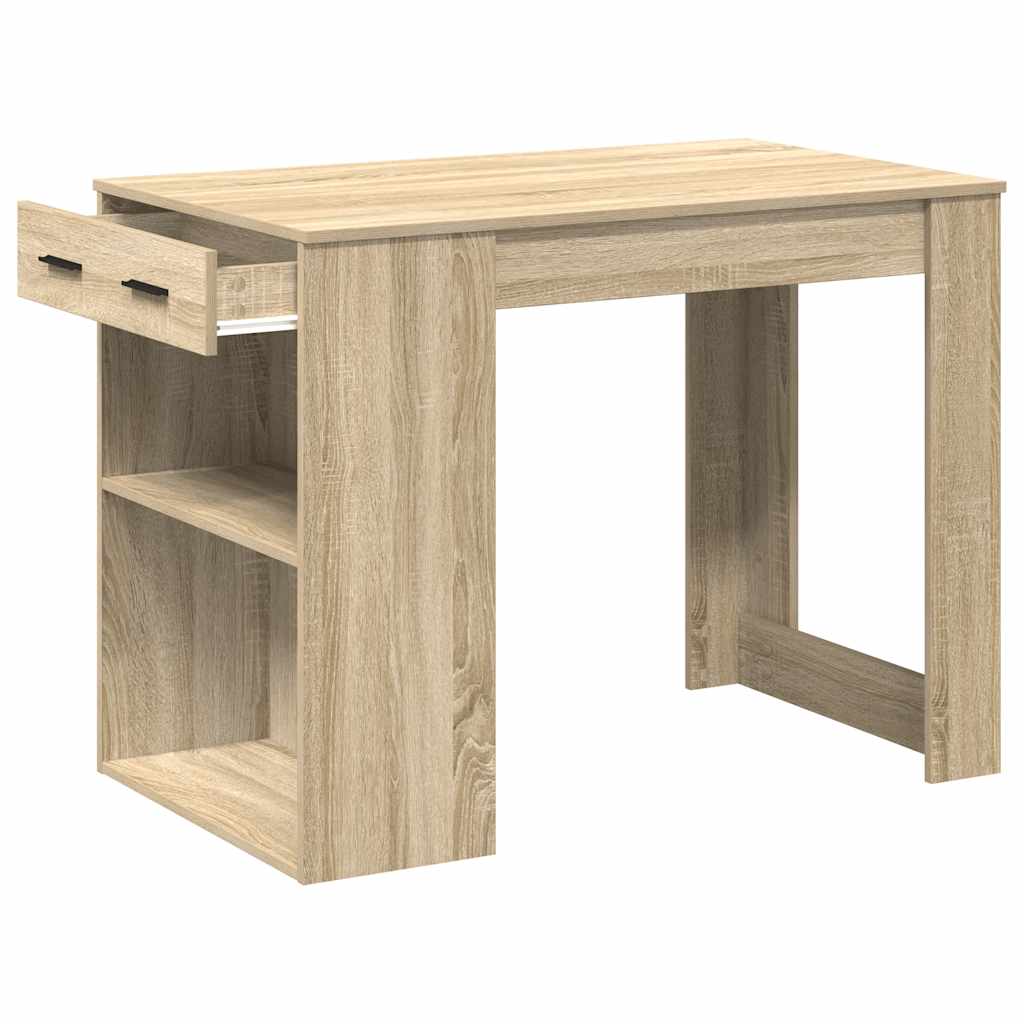 Bureau met lade&plank 102x62x77,5 cm bewerkt hout sonoma eiken is nu te koop bij PeponiXL, paradijselijk wonen!