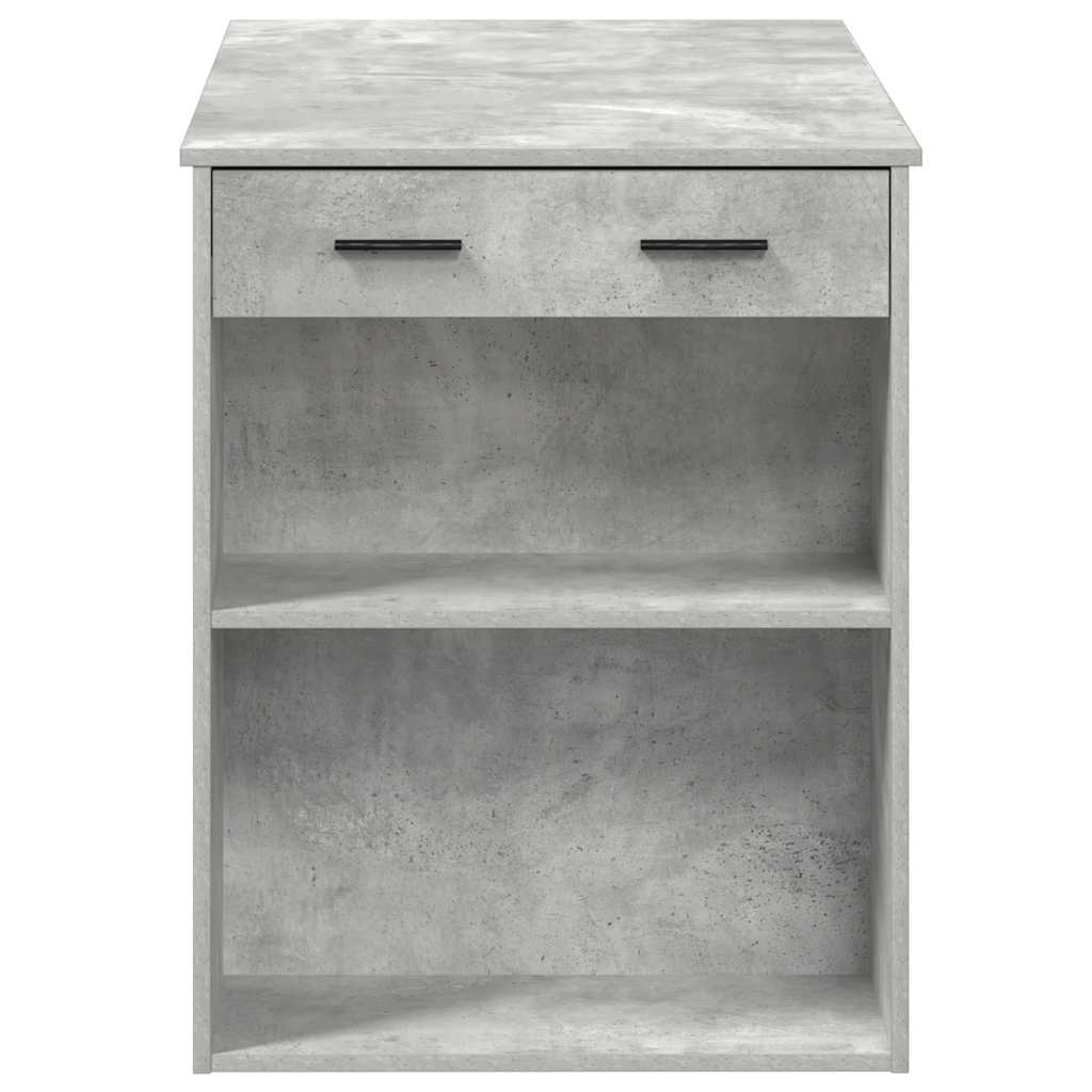 Bureau met lade en plank 102x62x77,5 cm bewerkt hout betongrijs is nu te koop bij PeponiXL, paradijselijk wonen!