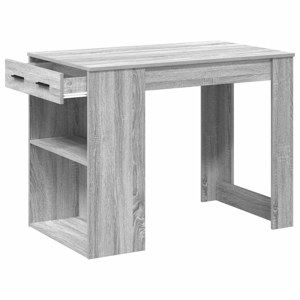 Bureau met lade&plank 102x62x77,5 cm bewerkt hout grijs sonoma is nu te koop bij PeponiXL, paradijselijk wonen!