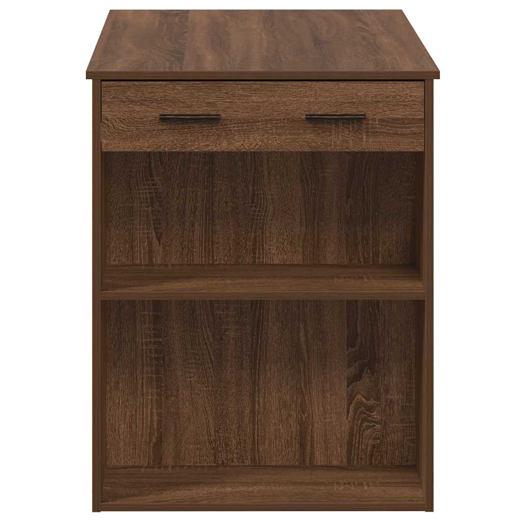 Bureau met lade en plank 102x62x77,5cm bewerkt hout bruin eiken is nu te koop bij PeponiXL, paradijselijk wonen!