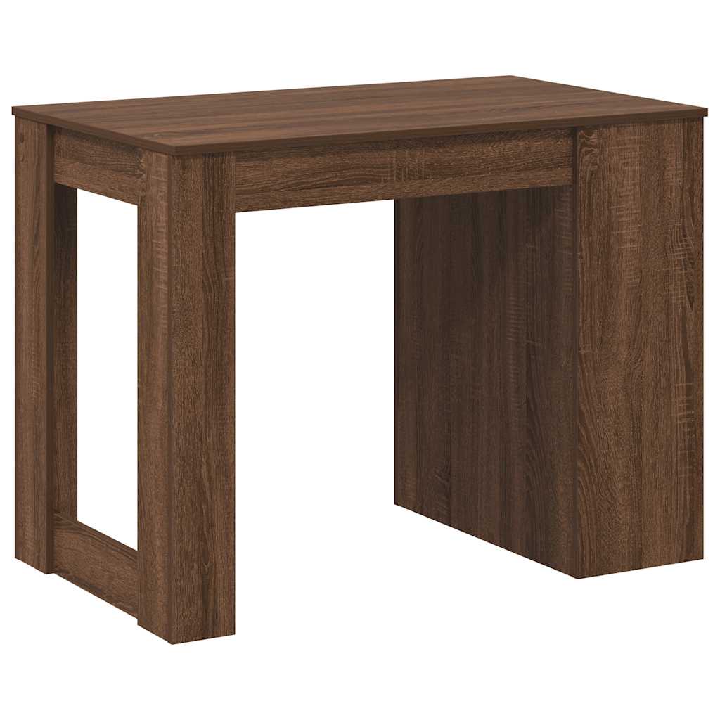 Bureau met lade en plank 102x62x77,5cm bewerkt hout bruin eiken is nu te koop bij PeponiXL, paradijselijk wonen!