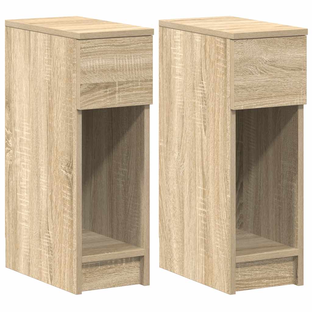Nachtkastjes 2 st met lade 20x36x60 cm sonoma eikenkleurig is nu te koop bij PeponiXL, paradijselijk wonen!