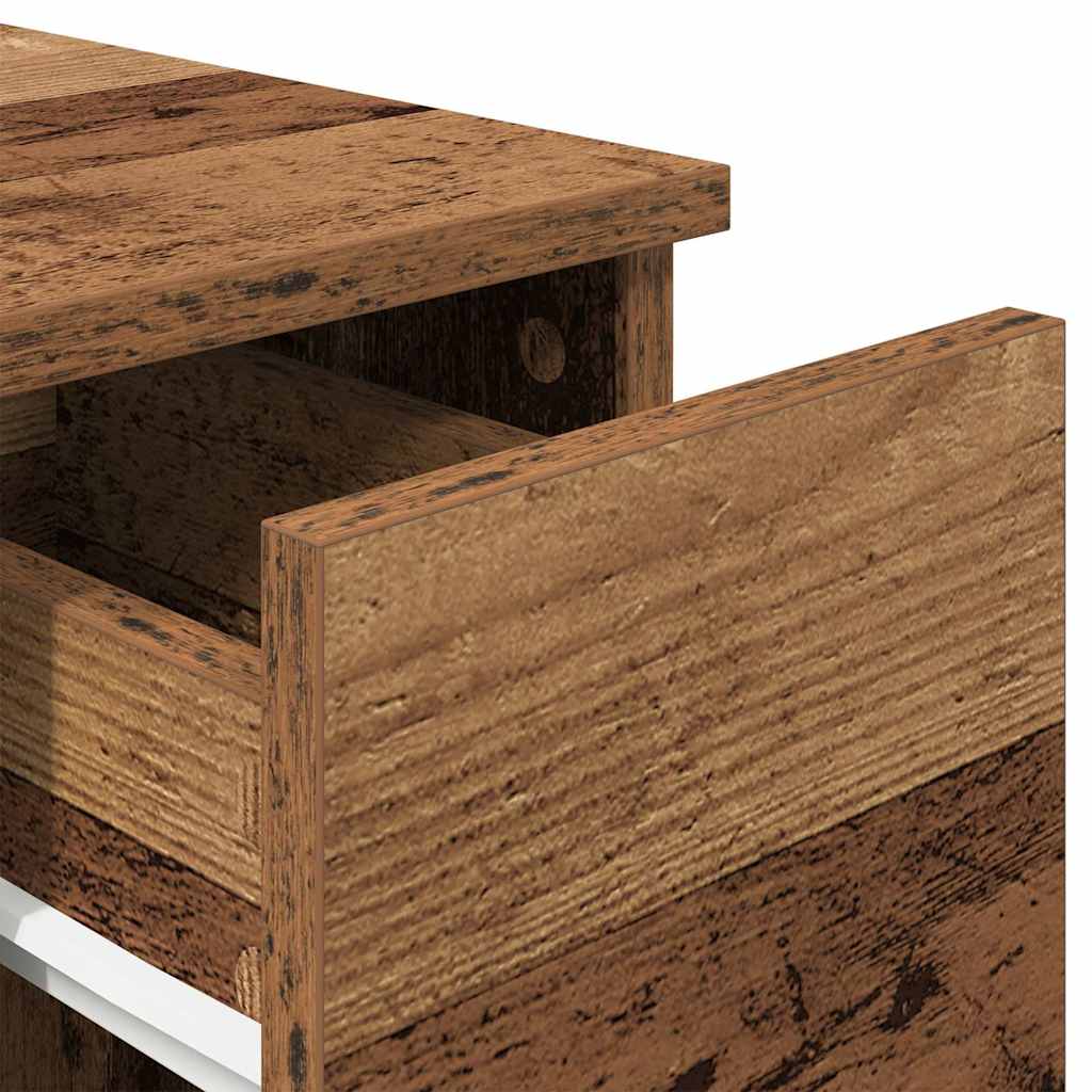 Nachtkastje met lade 20x36x60 cm oud houtkleurig is nu te koop bij PeponiXL, paradijselijk wonen!