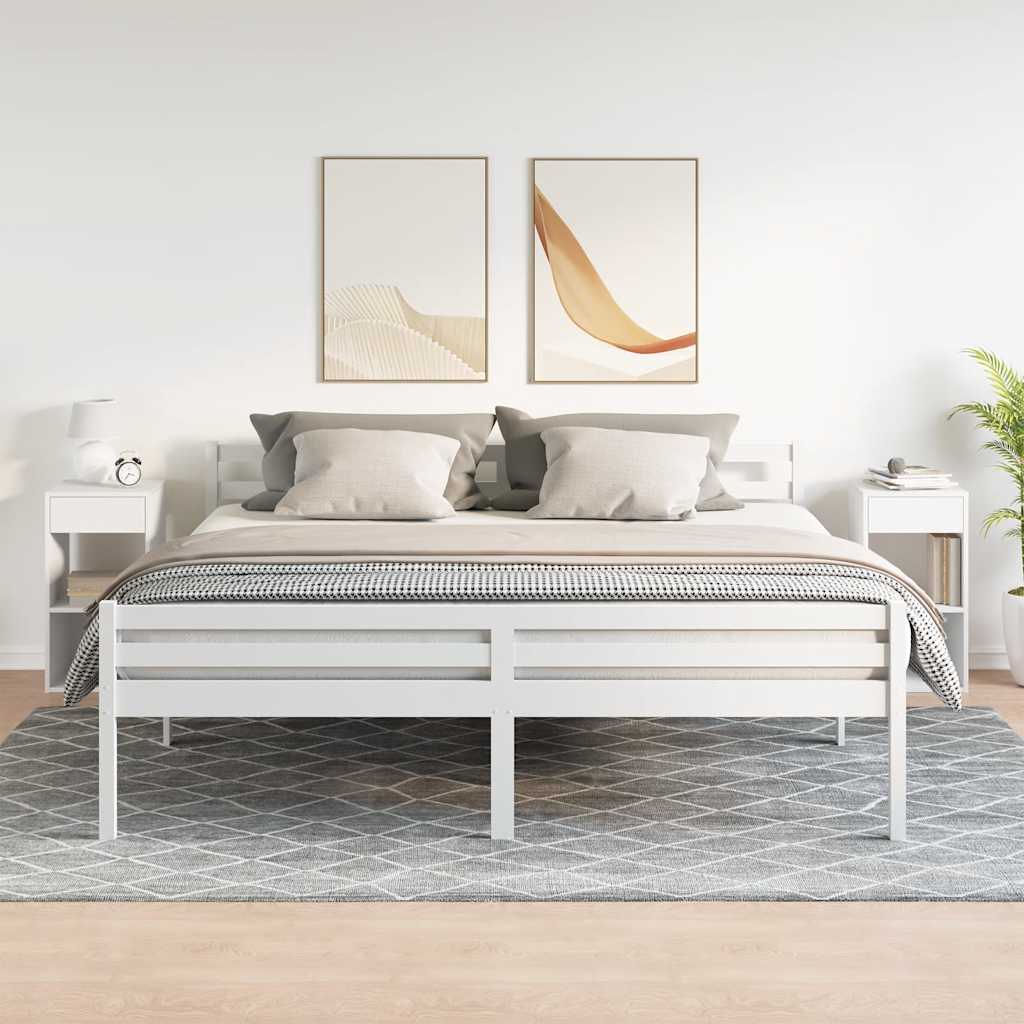 Nachtkastjes 2 st met lade 35x34x66,5 cm wit is nu te koop bij PeponiXL, paradijselijk wonen!