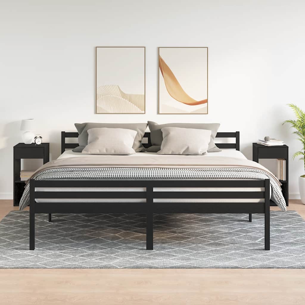 Nachtkastjes 2 st met lade 35x34x66,5 cm zwart eikenkleurig is nu te koop bij PeponiXL, paradijselijk wonen!