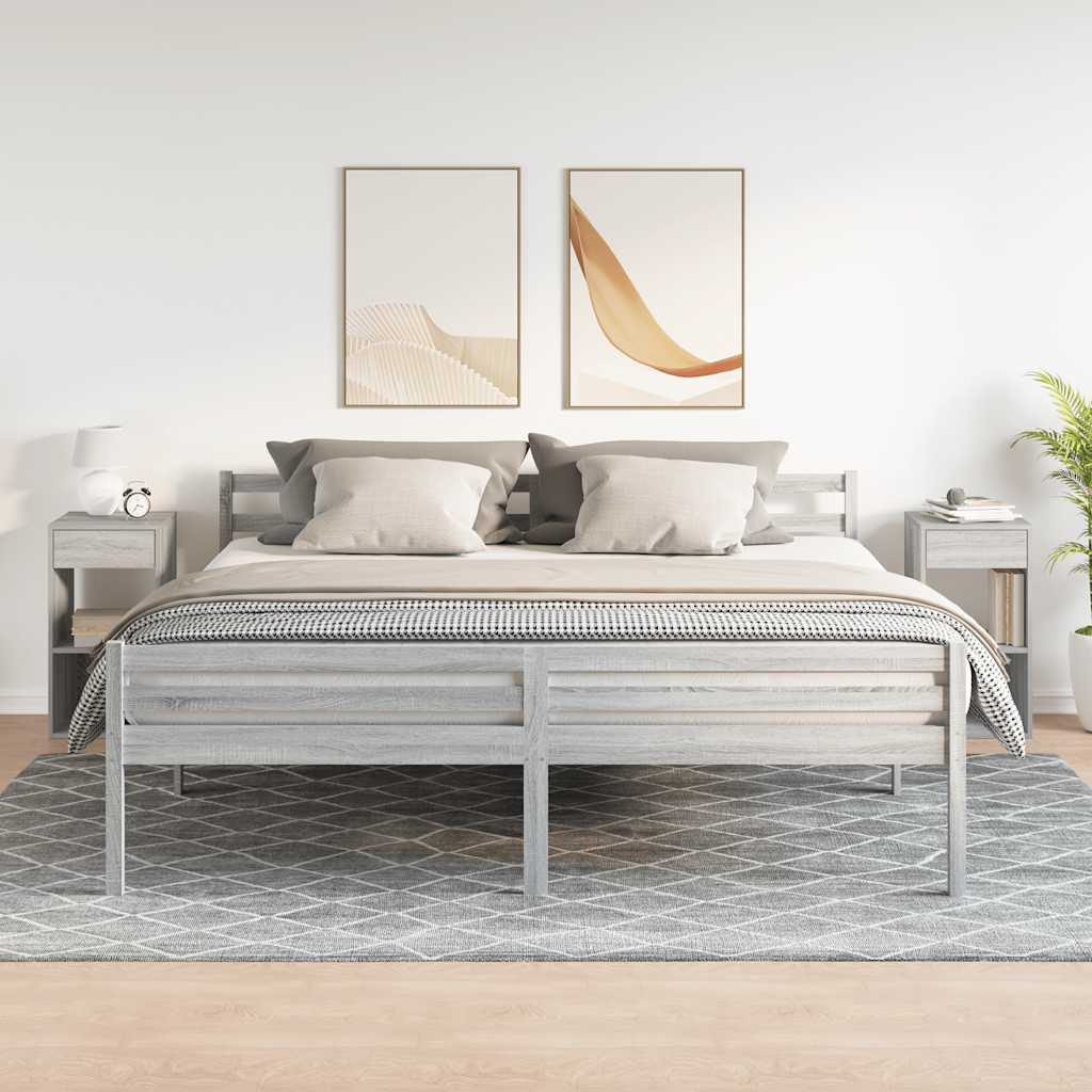 Nachtkastjes 2 st met lade 35x34x66,5cm grijs sonoma eikenkleur is nu te koop bij PeponiXL, paradijselijk wonen!