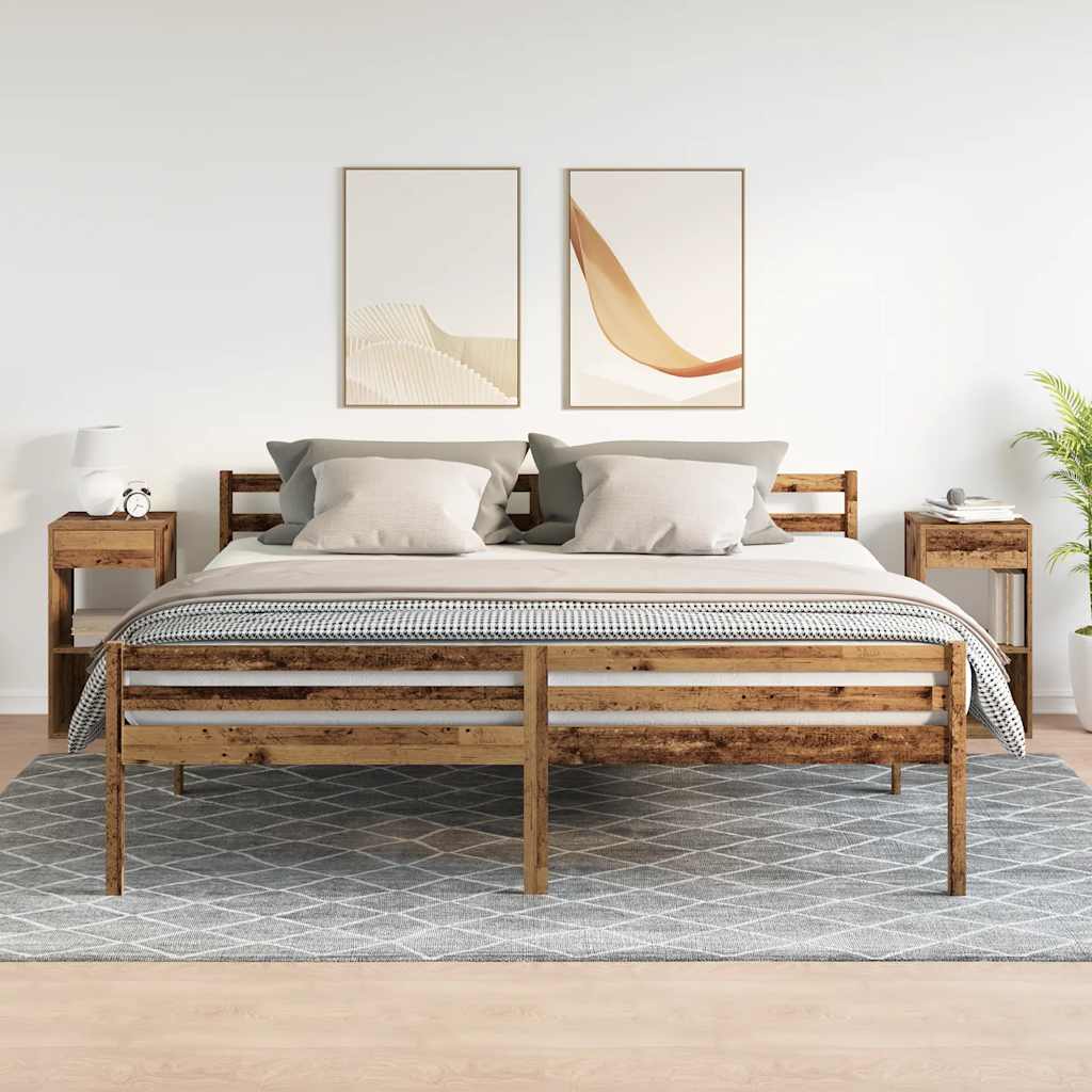 Nachtkastjes 2 st met lade 35x34x66,5 cm oud houtkleurig is nu te koop bij PeponiXL, paradijselijk wonen!