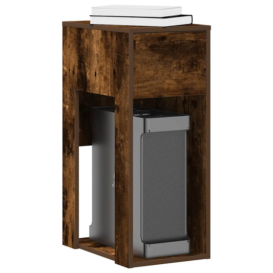 Computertorenstandaard met lade 30x44x74 cm gerookt eikenkleur is nu te koop bij PeponiXL, paradijselijk wonen!
