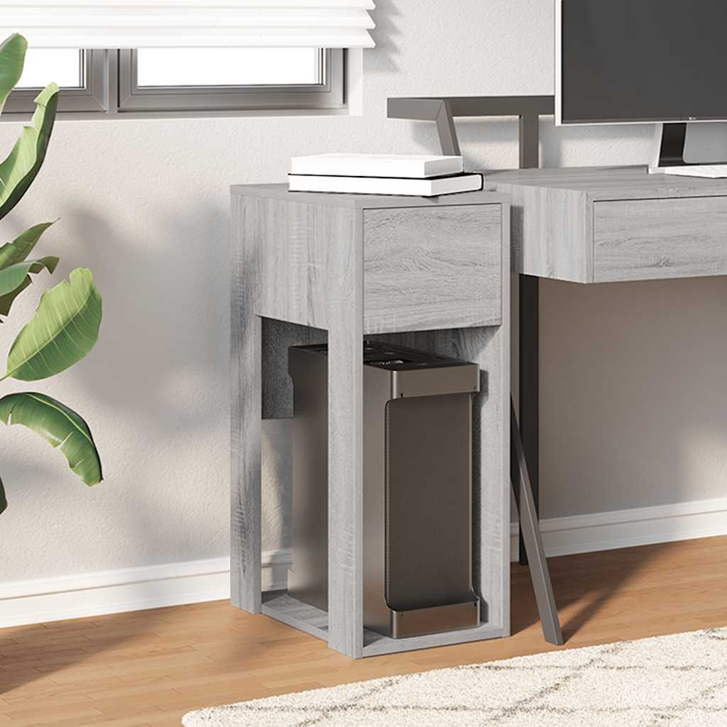 Computertorenstandaard met lade 30x44x74 cm grijs sonoma eiken is nu te koop bij PeponiXL, paradijselijk wonen!