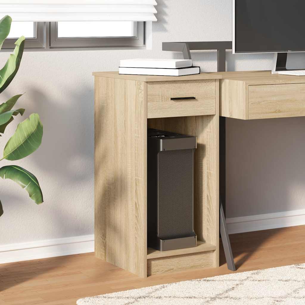 Computertorenstandaard met lade 35x45x77 cm sonoma eikenkleurig is nu te koop bij PeponiXL, paradijselijk wonen!