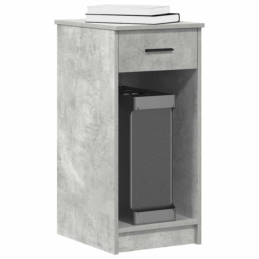 Computertorenstandaard met lade 35x45x77 cm betongrijs is nu te koop bij PeponiXL, paradijselijk wonen!