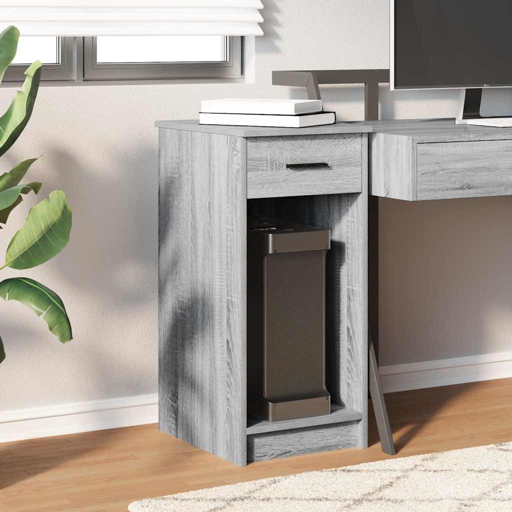 Computertorenstandaard met lade 35x45x77 cm grijs sonoma eiken is nu te koop bij PeponiXL, paradijselijk wonen!