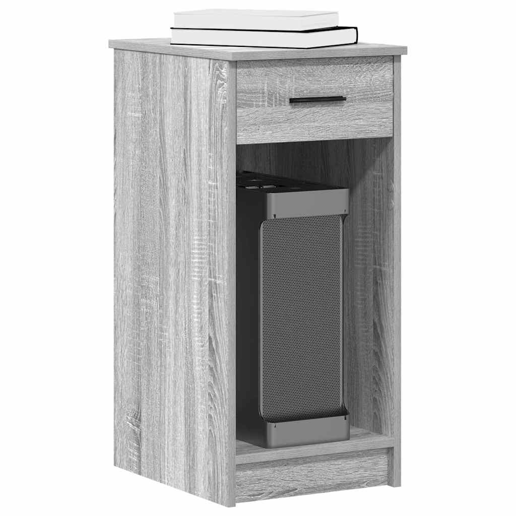 Computertorenstandaard met lade 35x45x77 cm grijs sonoma eiken is nu te koop bij PeponiXL, paradijselijk wonen!