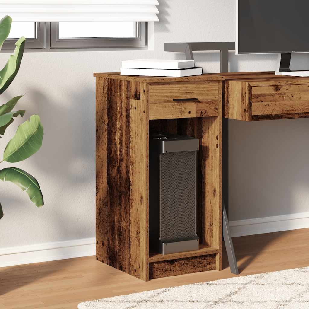 Computertorenstandaard met lade 35x45x77 cm oud houtkleurig is nu te koop bij PeponiXL, paradijselijk wonen!
