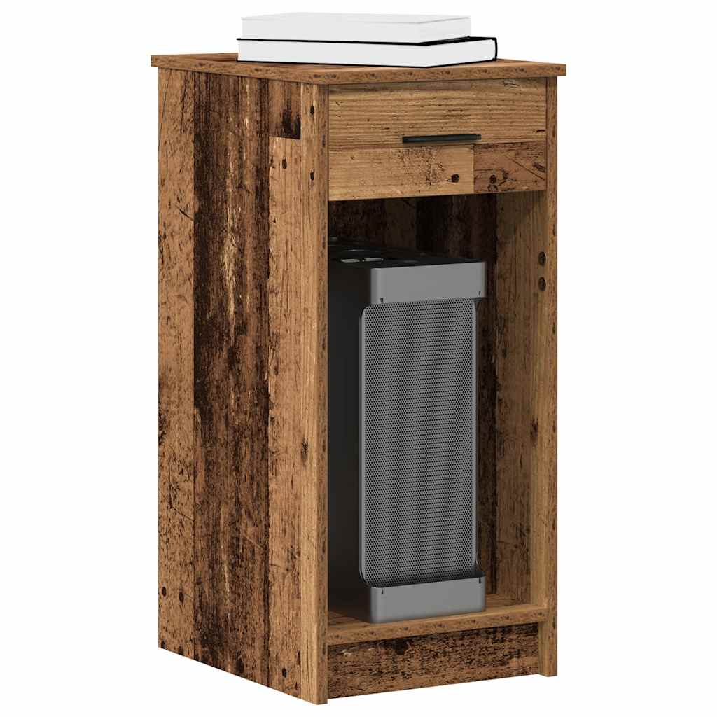 Computertorenstandaard met lade 35x45x77 cm oud houtkleurig is nu te koop bij PeponiXL, paradijselijk wonen!