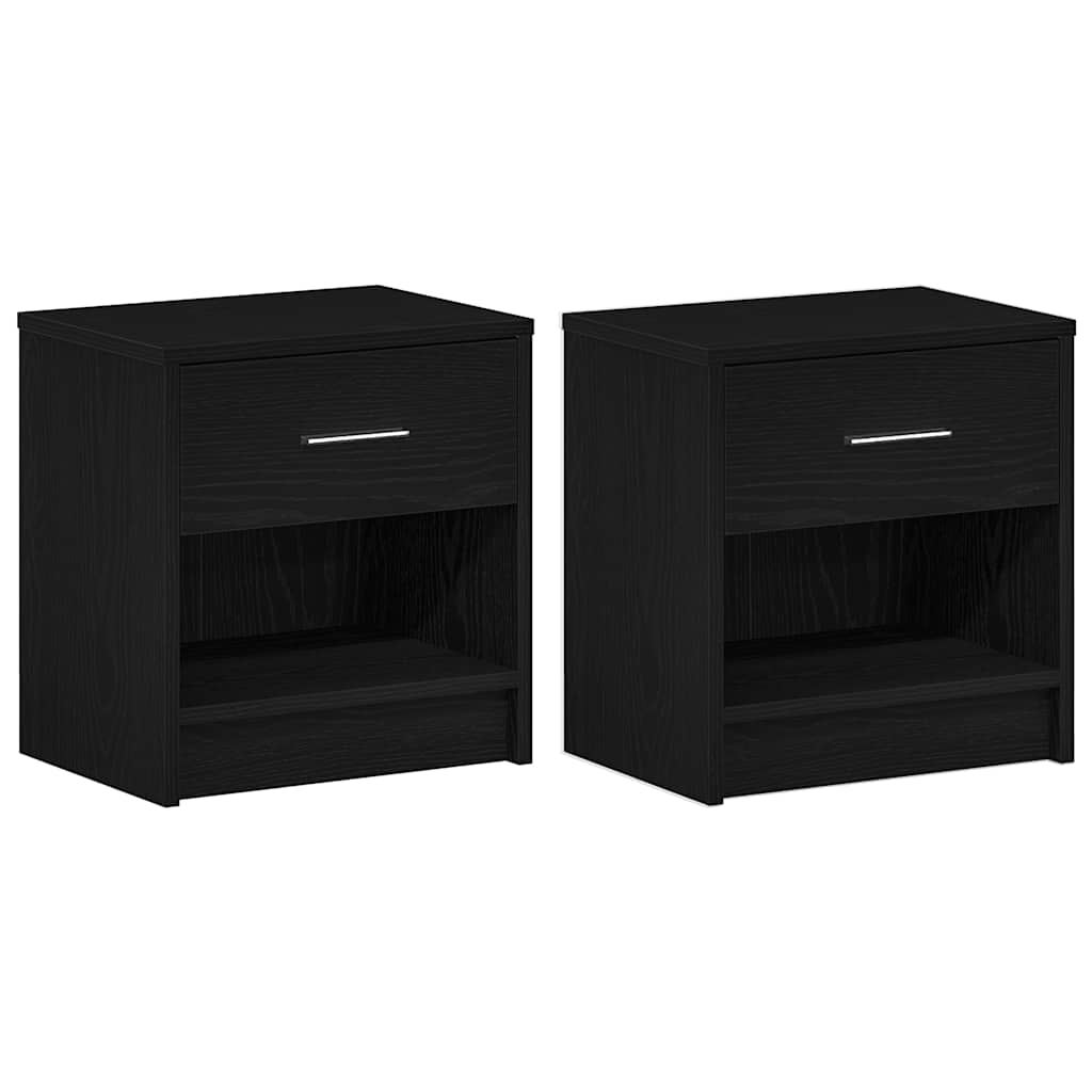 Nachtkastjes 2 st met lade 39x28x41 cm zwart is nu te koop bij PeponiXL, paradijselijk wonen!