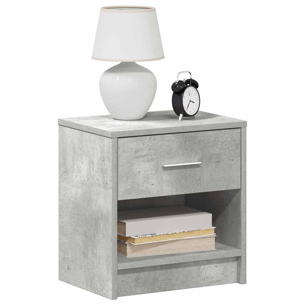 Nachtkastje met lade 39x28x41 cm betongrijs is nu te koop bij PeponiXL, paradijselijk wonen!