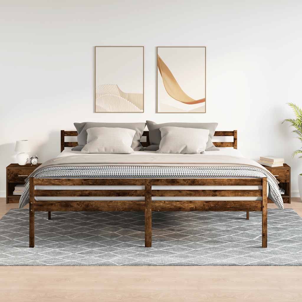 Nachtkastjes 2 st met lade 39x28x41 cm gerookt eikenkleurig is nu te koop bij PeponiXL, paradijselijk wonen!