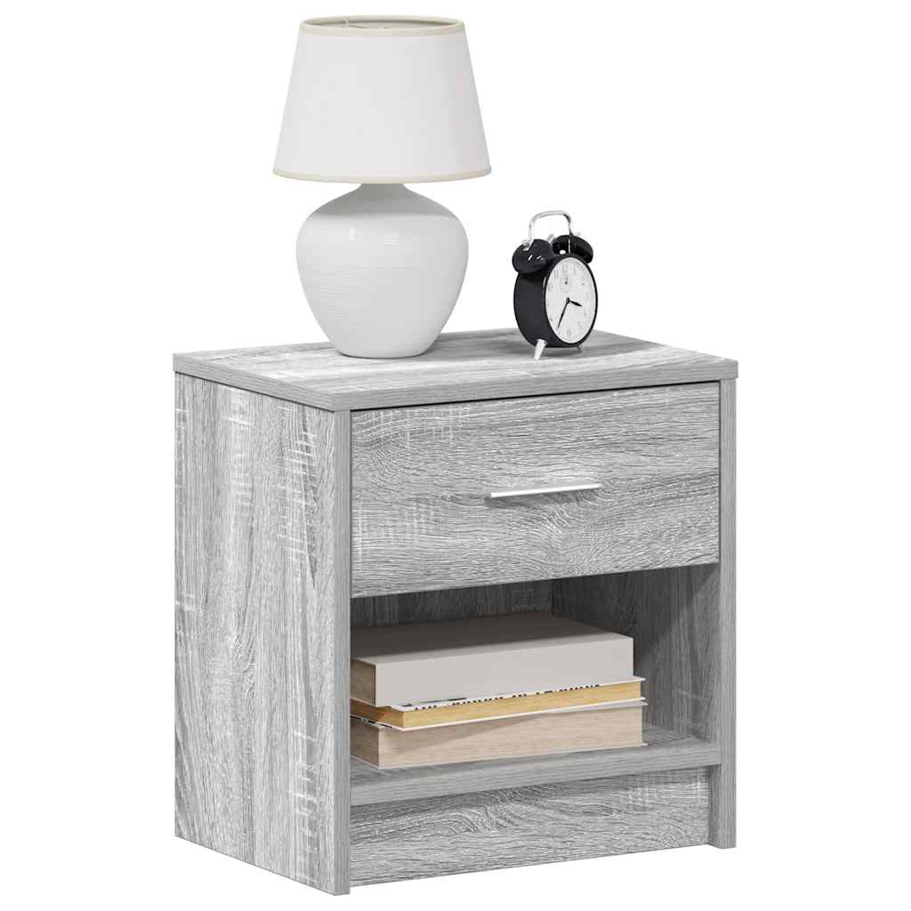 Nachtkastje met lade 39x28x41 cm grijs sonoma eikenkleurig is nu te koop bij PeponiXL, paradijselijk wonen!