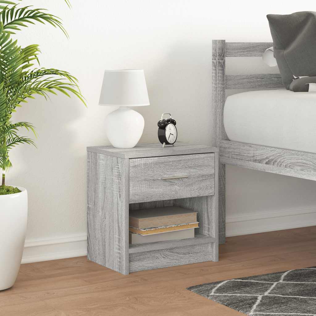 Nachtkastje met lade 39x28x41 cm grijs sonoma eikenkleurig is nu te koop bij PeponiXL, paradijselijk wonen!