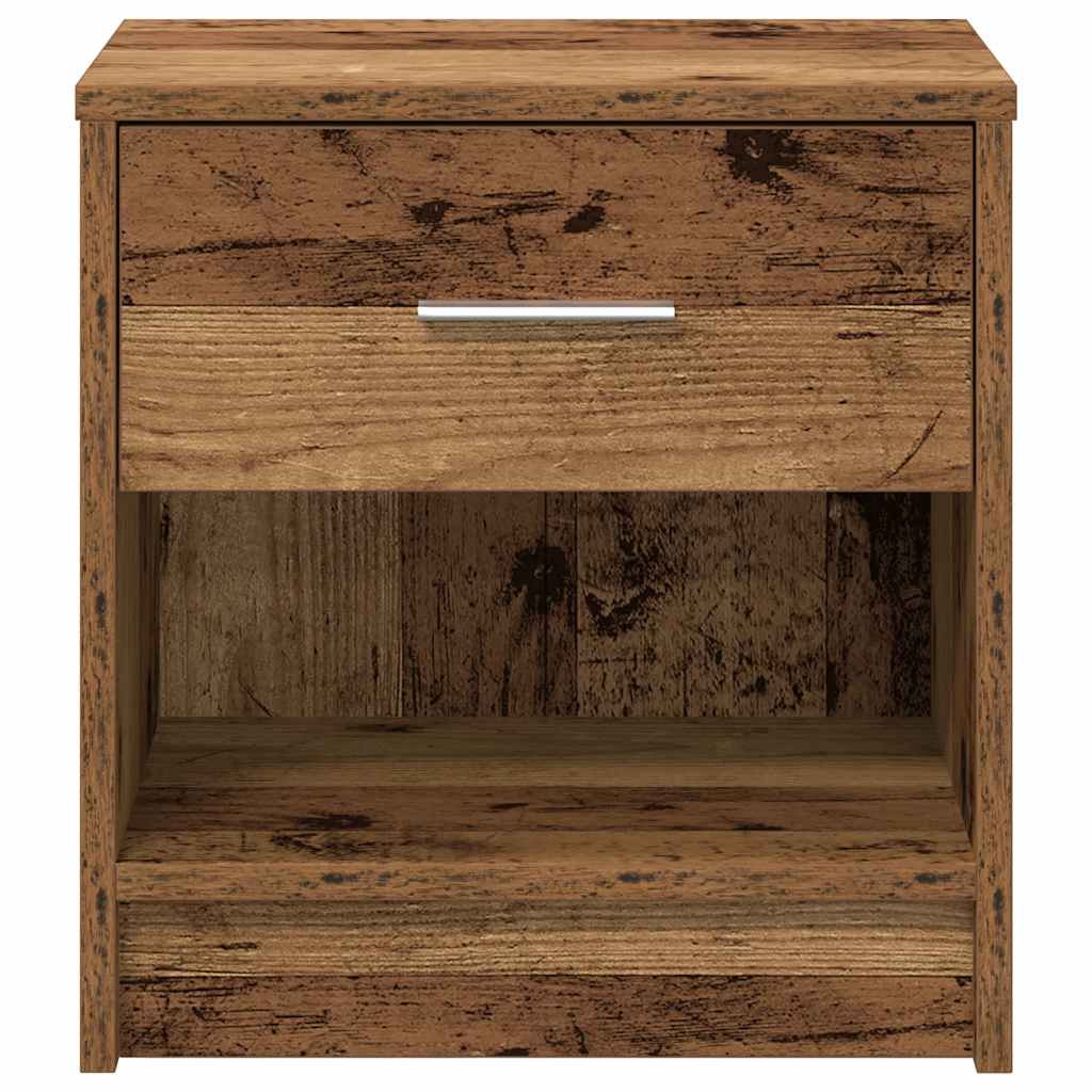 Nachtkastje met lade 39x28x41 cm oud houtkleurig is nu te koop bij PeponiXL, paradijselijk wonen!