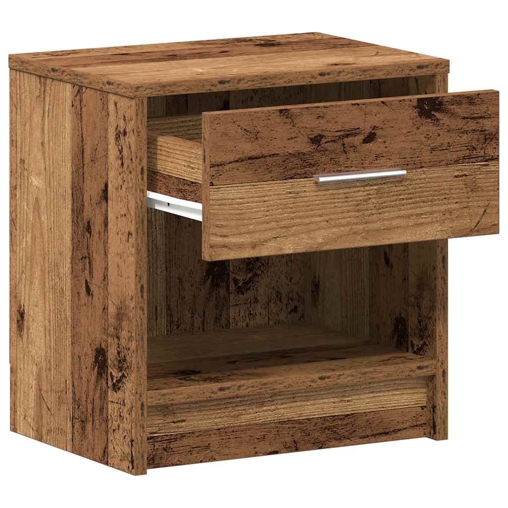 Nachtkastje met lade 39x28x41 cm oud houtkleurig is nu te koop bij PeponiXL, paradijselijk wonen!