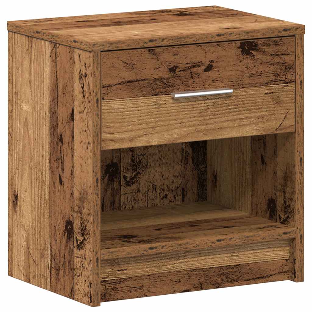 Nachtkastje met lade 39x28x41 cm oud houtkleurig is nu te koop bij PeponiXL, paradijselijk wonen!