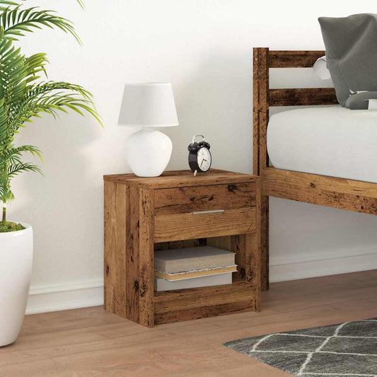Nachtkastje met lade 39x28x41 cm oud houtkleurig is nu te koop bij PeponiXL, paradijselijk wonen!