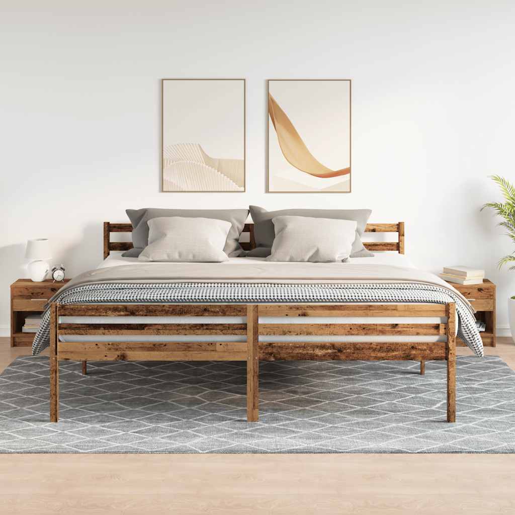 Nachtkastjes 2 st met lade 39x28x41 cm oud houtkleurig is nu te koop bij PeponiXL, paradijselijk wonen!