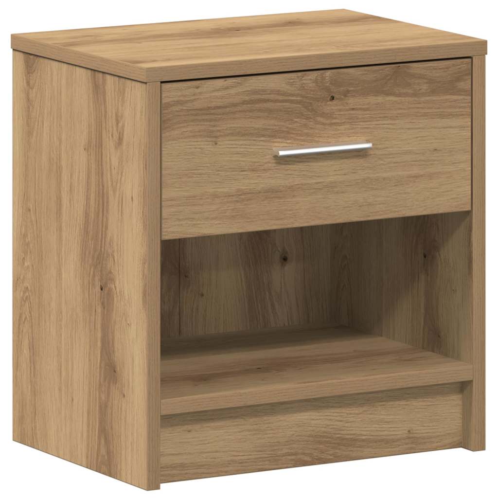 Nachtkastje met lade 39x28x41 cm artisanaal eikenkleurig is nu te koop bij PeponiXL, paradijselijk wonen!
