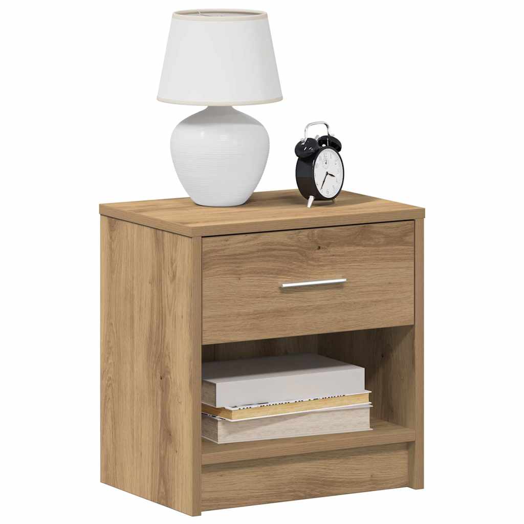 Nachtkastjes 2 st met lade 39x28x41 cm artisanaal eikenkleurig is nu te koop bij PeponiXL, paradijselijk wonen!