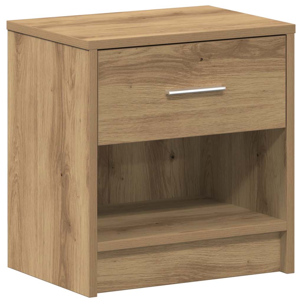 Nachtkastjes 2 st met lade 39x28x41 cm artisanaal eikenkleurig is nu te koop bij PeponiXL, paradijselijk wonen!