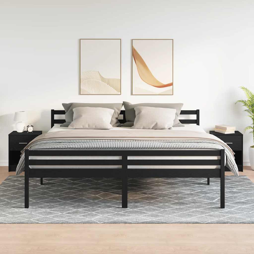 Nachtkastjes 2 st met lade 40x34x50 cm zwart is nu te koop bij PeponiXL, paradijselijk wonen!