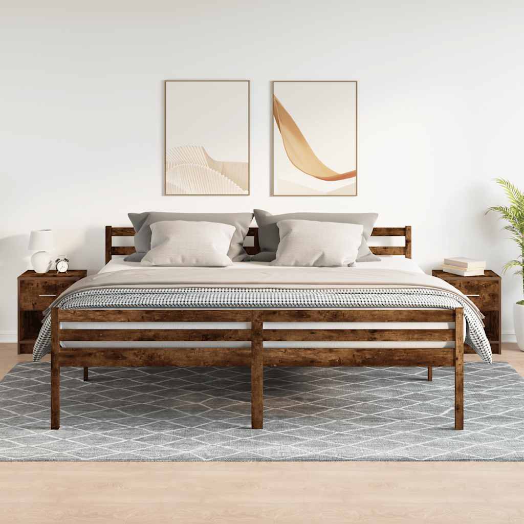 Nachtkastjes 2 st met lade 40x34x50 cm gerookt eikenkleurig is nu te koop bij PeponiXL, paradijselijk wonen!